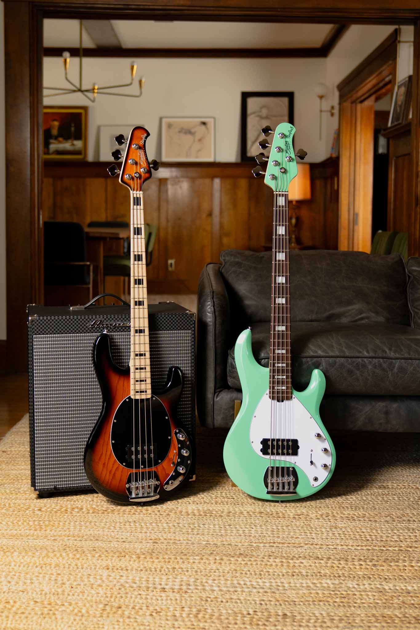 StingRay Plus SUB Série Sterling by Music Man 5 cordes Seafoam Green et 4 cordes Vintage Sunburst