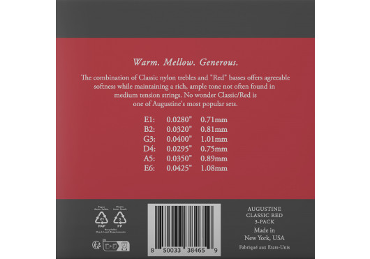 AUGUSTINE CORDES CLASSIQUES ROUGE-3P