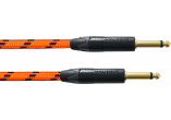 Fiches NEUTRIK 6,35 mm - orange réactif UV - 3 m