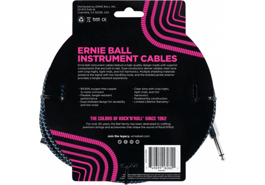 ERNIE BALL Câbles Instrument 6060