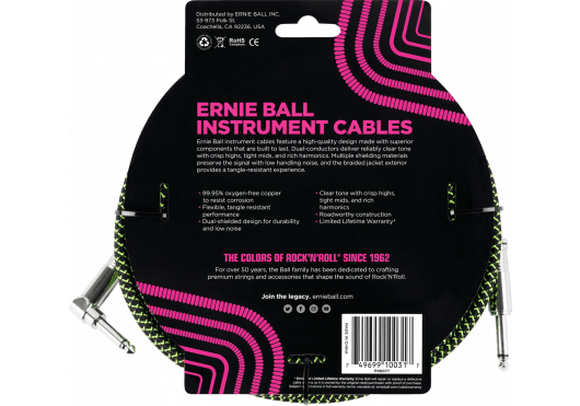 ERNIE BALL Câbles Instrument 6077