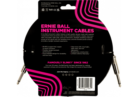 ERNIE BALL Câbles Instrument 6395