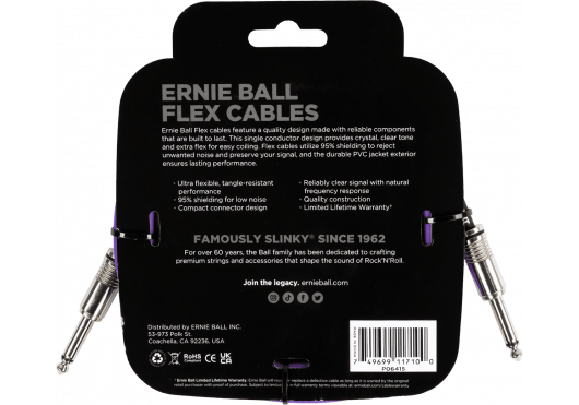 ERNIE BALL Câbles Instrument 6415
