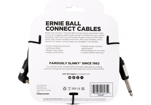 6487 ERNIE BALL CABLES INSTRUMENT 6487