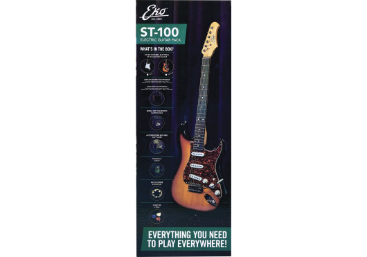 PACK-ST100-SB EKO GUITARES ÉLECTRIQUES PACK-ST100-SB