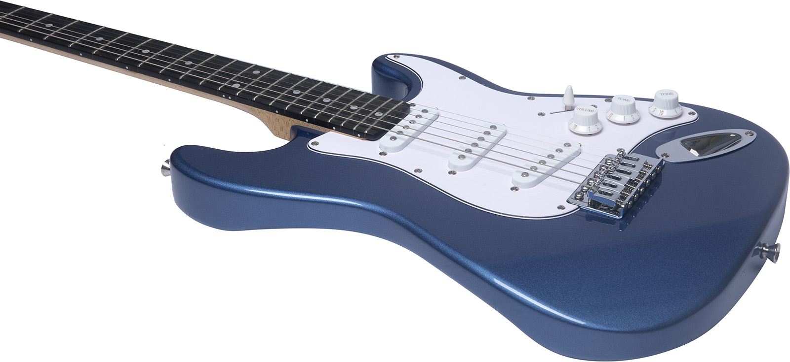 Guitare Électrique EKO S-100 3/4 Metallic Blue - Modèle Réduit Pour Débutants