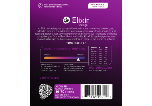 ELIXIR CORDES ACOUSTIQUES 11308