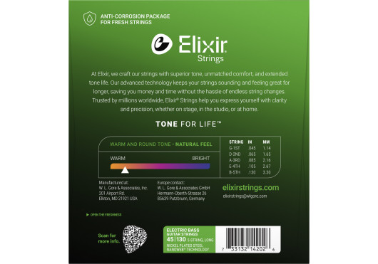 ELIXIR CORDES BASSES ELECTRIQUES 14202