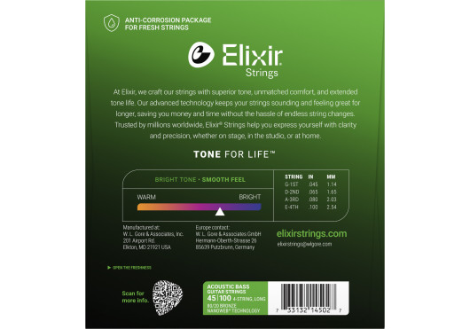 14502 ELIXIR CORDES BASSES ACOUSTIQUES 14502