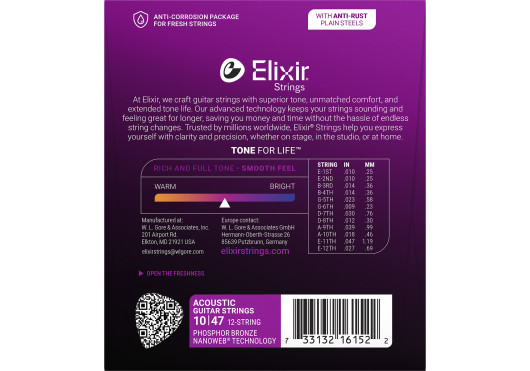 ELIXIR CORDES ACOUSTIQUES 16152