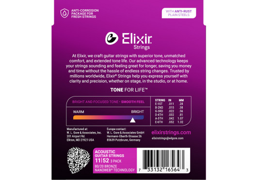 16564 ELIXIR CORDES ACOUSTIQUES 16564