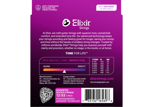 16569 ELIXIR CORDES ACOUSTIQUES 16569