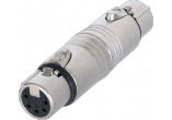 Adaptateur XLR fem - fem 5 pôles or, noir photo Adaptateur XLR fem - fem 5 pôles or, noir