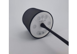 photo Lampe taille S Pied laqué noir Abat-jour Conique EVAS521